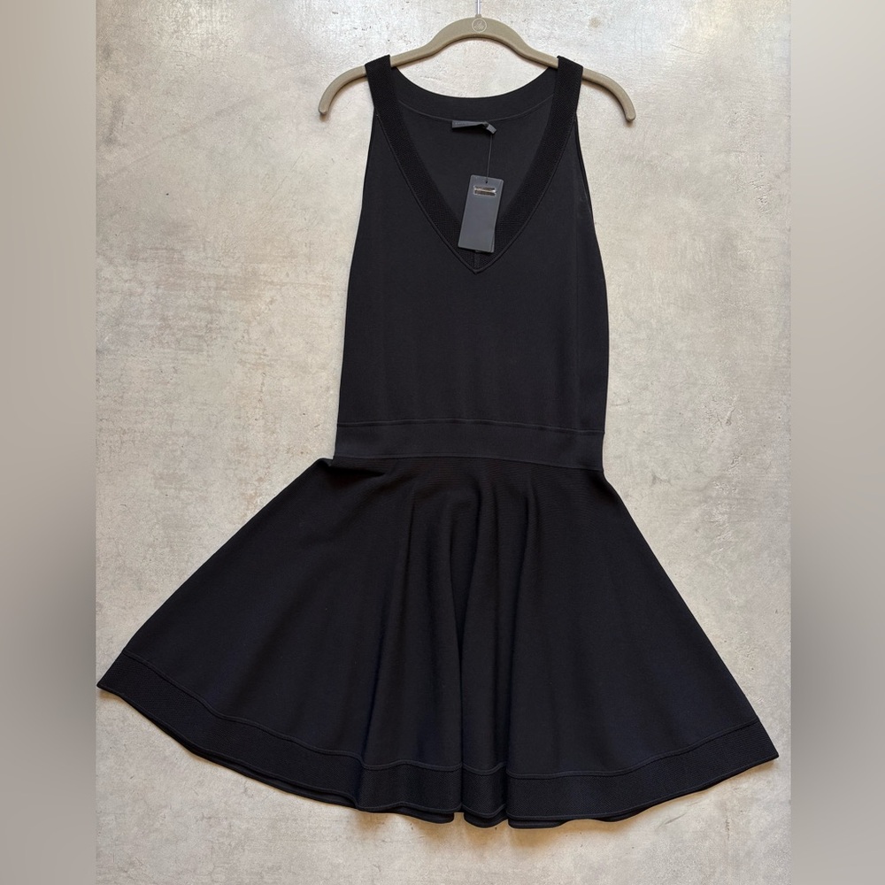 NWT Donna Karan Fit & Flare Flounced Dress